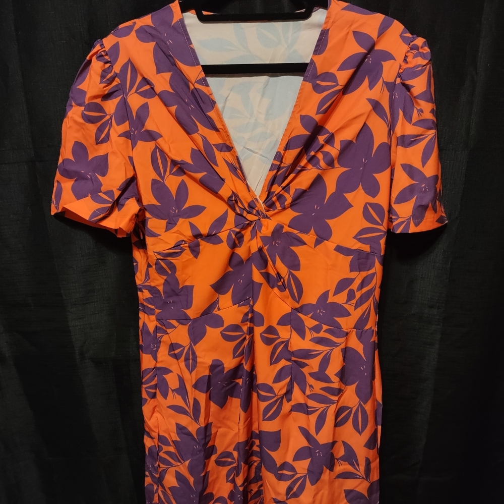 Purple-Orange floral dress